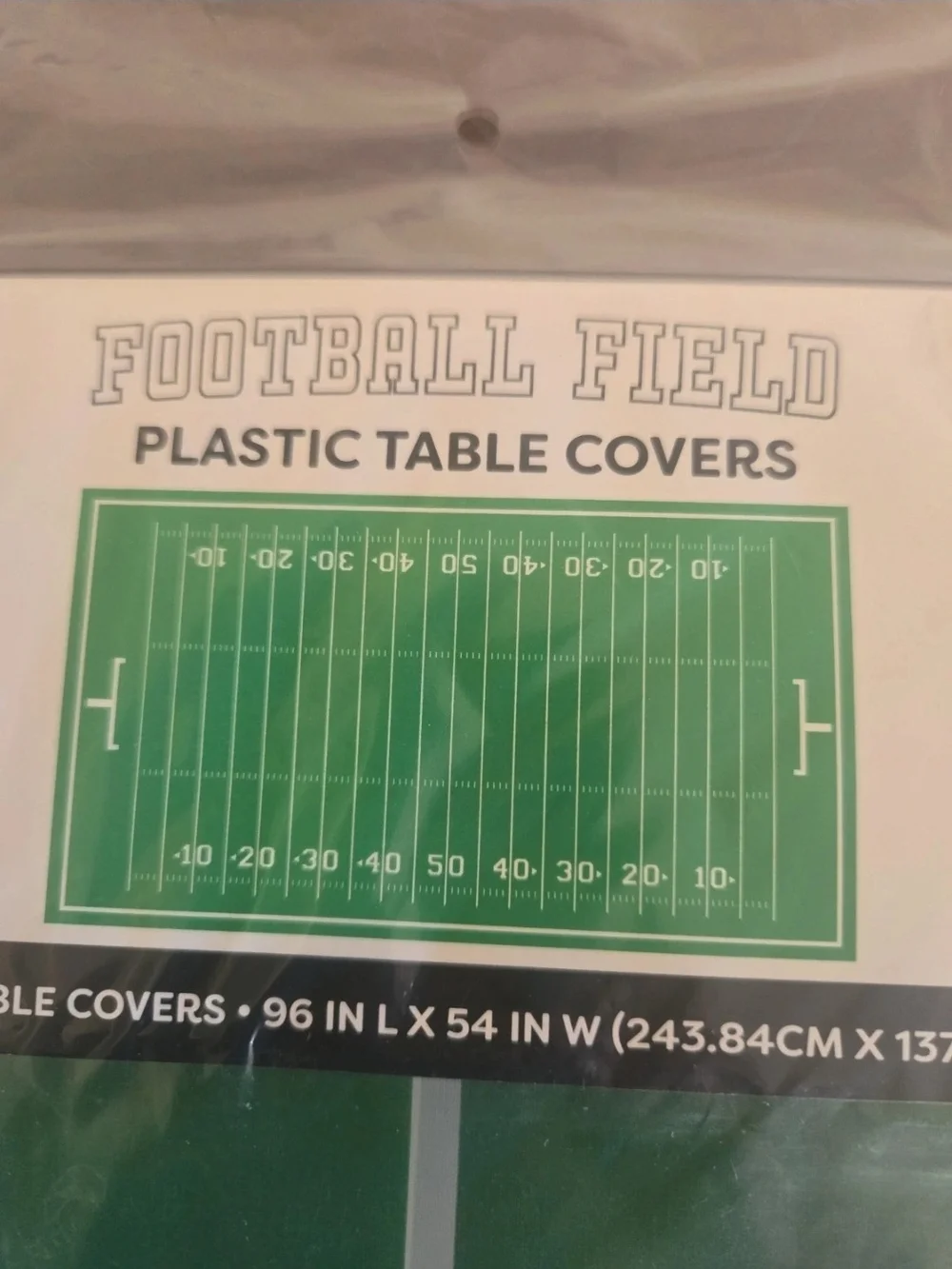 Football Field Plastic Table Covers - Green